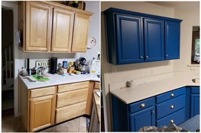 Before & After Cabinet Painting (color: Adriatic Sea) (2)